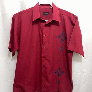 Giorgio Ebenni Men’s Shirt, Sz L, Maroon,   PEM21